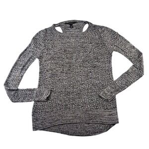 White House Black Market Knit Pullover Sweater Women's M Gray Long Sleeve